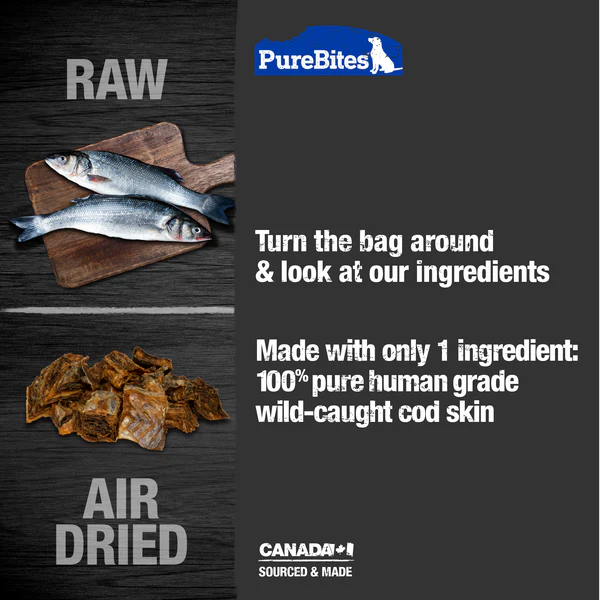 LocalID_68796 PureBites - Air Dried COD SKIN JERKY Dog Treats - 137GM (4.8oz)