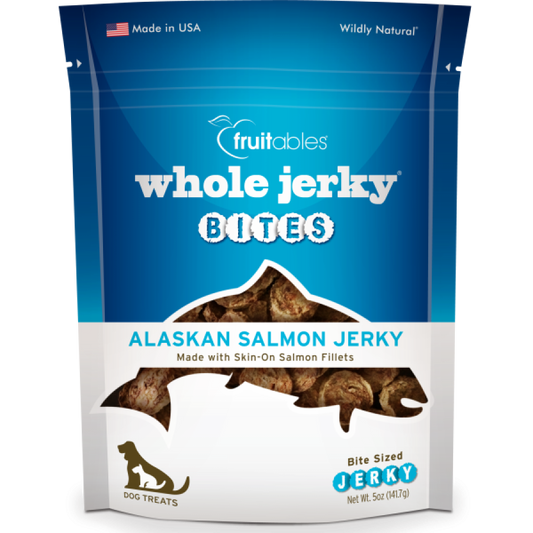 *DNR* Fruitables - Whole Jerky Bites ALASKAN SALMON Crunchy Dog Treat - 141GM (5oz)