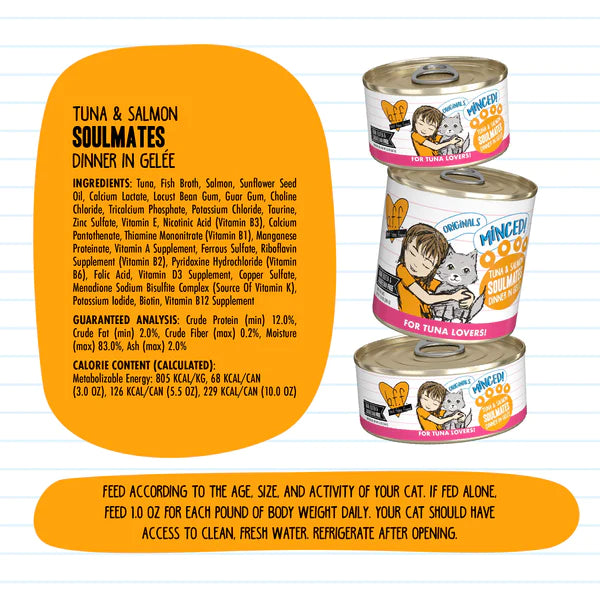 *S.O. - Up to 3 Week Wait* Weruva - BFF Soulmates - TUNA and SALMON in GELEE Wet Cat Food - 85GM (3oz)