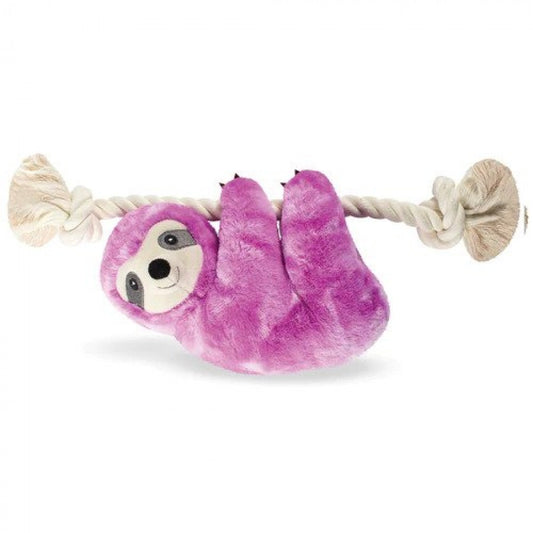 Fringe Studio - Purple Sloth on a Rope Plush Dog Toy - 39CM (15.5in)