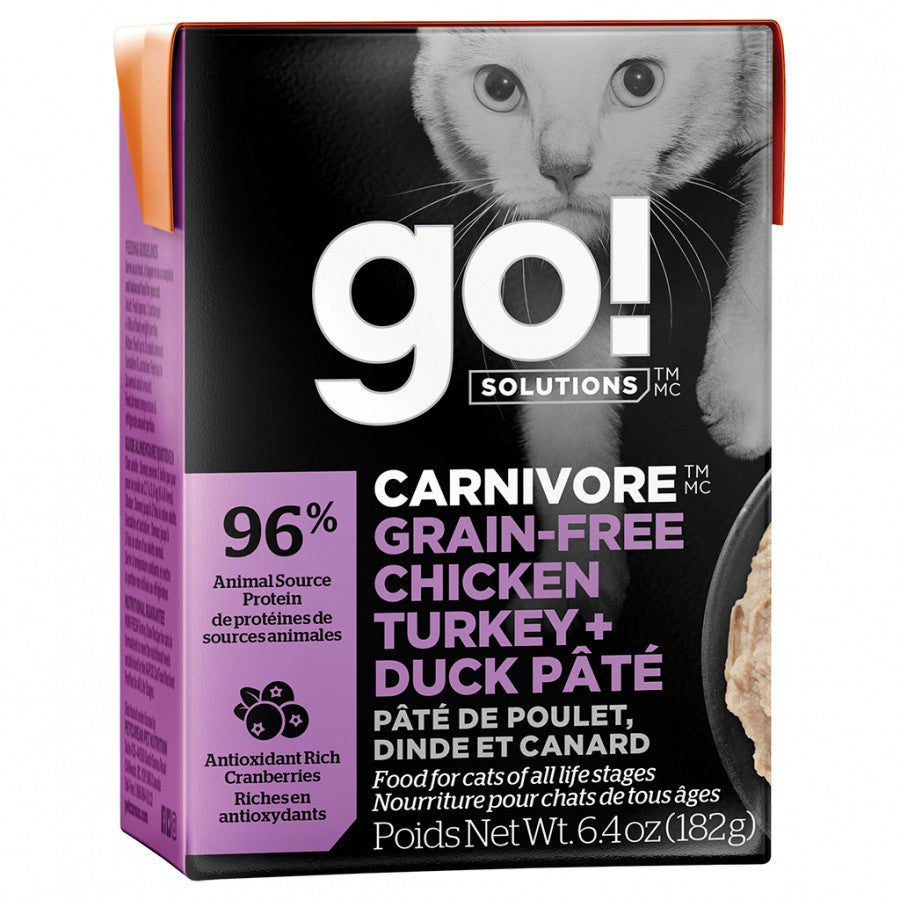 LocalID_27268 Petcurean - GO! CAT Carnivore GF Chicken Turkey Duck - 182G (6.4oz)