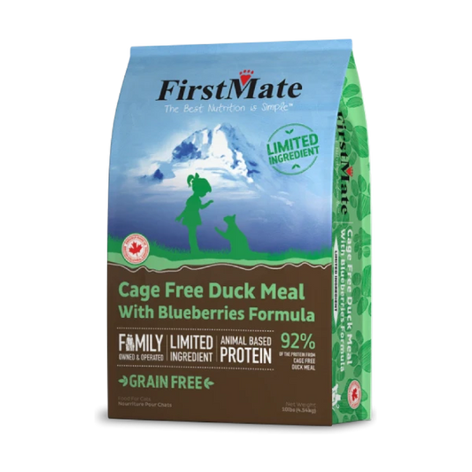 FirstMate Cat LID GF Cage Free Duck with Blueberries Dry Cat Food - 4.54KG (10lb)