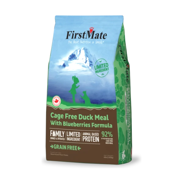 FirstMate Cat LID GF Cage Free Duck with Blueberries Dry Cat Food - 1.81KG (3.96lb)