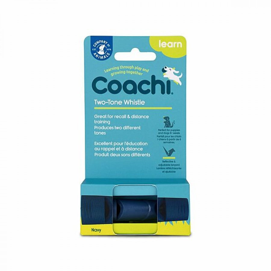LocalID_65454 Company of Animals - Coachi - Learn Two-Tone Whistle - NAVY - 9CM (3.5in)