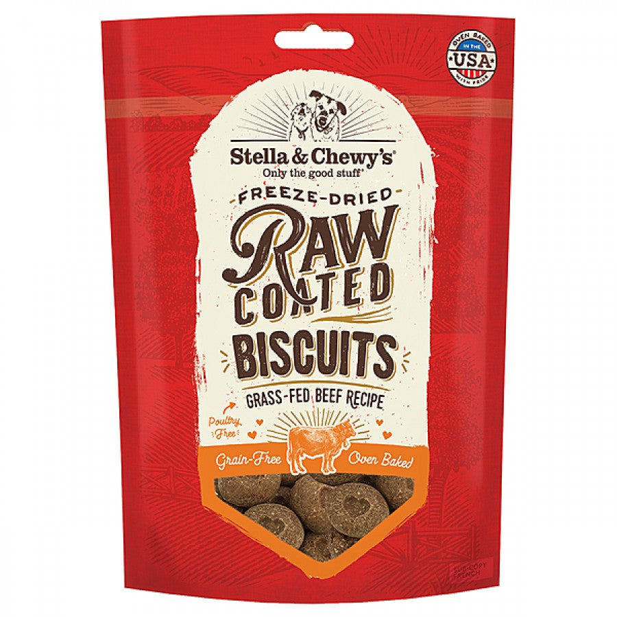 *S.O. - Up to 2 Week Wait* Stella and Chewy's - Freeze Dried Raw Coated Biscuits Grass Fed BEEF Dog Treat - 255GM (9oz)