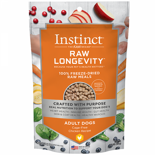 *S.O. - Up to 3 Week Wait* Instinct - Raw Longevity FD Meals CHICKEN Dog Food - 141GM (5oz)