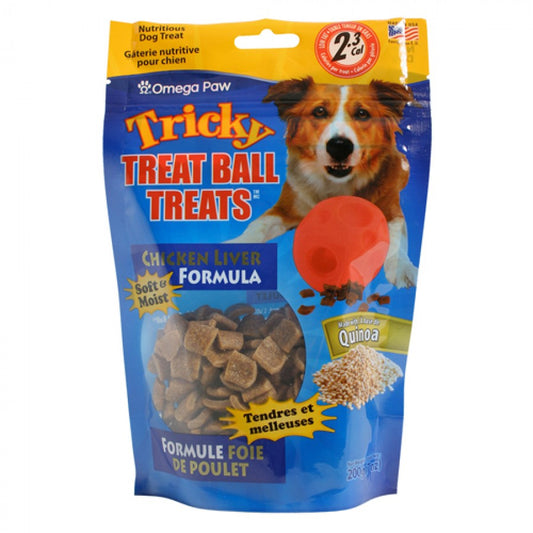 *DISC* Omega Paw - Tricky Treat Ball Dog Treats - CHICKEN - 200GM (7oz)