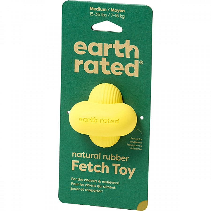 Earth Rated - Rubber Fetch Toy - YELLOW - MEDIUM - 6.5CM (2.5in)