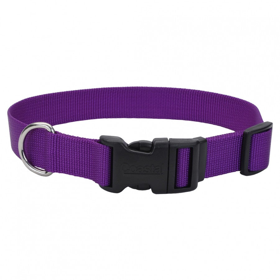 *DISC* Coastal - Tuff Nylon Dog Collar - PURPLE - LARGE - 18-26 x 1in