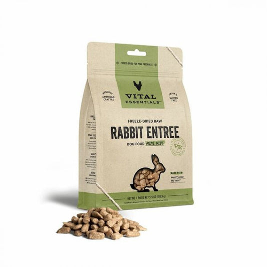LocalID_64321 Vital Essentials - Freeze Dried Raw RABBIT ENTREE Mini Nibs Dog Food - 155.9GM (5.5oz)
