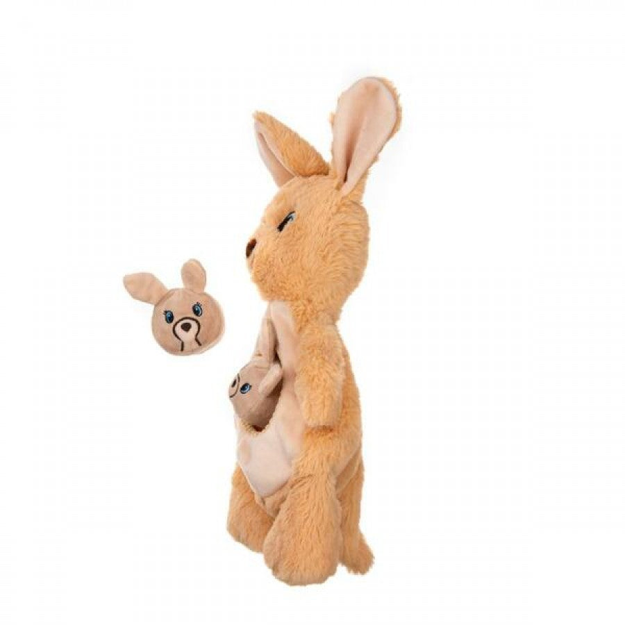 LocalID_69373 Growl - Sidekicks Kangaroo Dog Toy - BROWN - 35.5CM (14in)