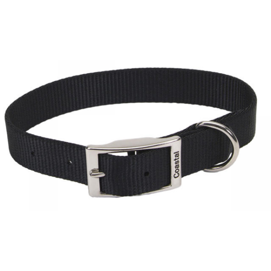 LocalID_34434 Coastal - Standard Nylon Buckle Dog Collar - Black - 2.5 x 46CM