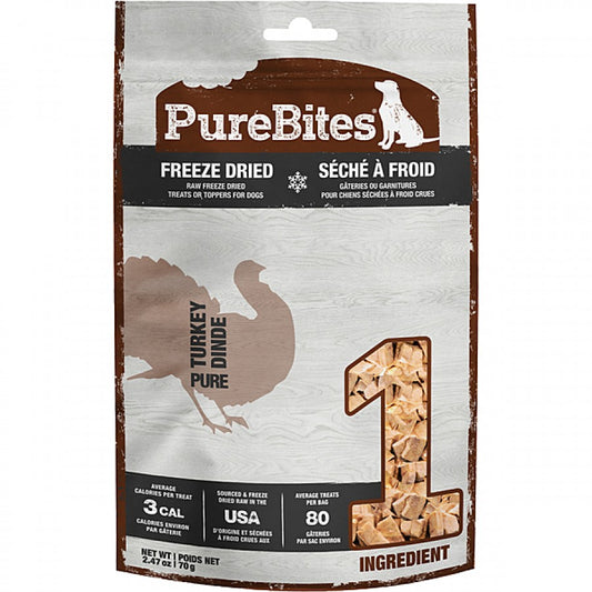 Pure Bites - Freeze Dried TURKEY Dog Treat - 70GM (2.47oz)