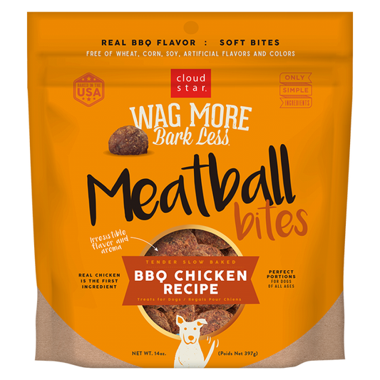 Cloud Star - Wag More Bark Less GF Meatballs CHICKEN Dog Treat - 397GM (14oz)