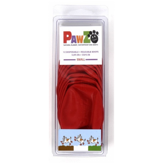 Pawz - Rubber Dog Boots - RED - SMALL - Up to 6.5CM (2.5in) - 12PK