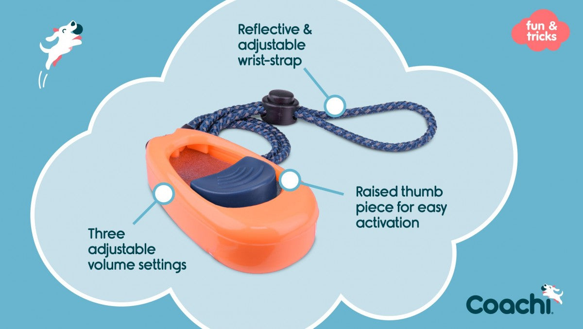 LocalID_70330 Company of Animals - Coachi - Multi-Clicker - CORAL & NAVY