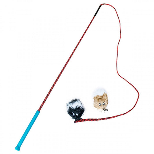 Outward Hound - Tail Teaser Wand - Squeak & Rattle Cat Toy - 95CM (37.5in)