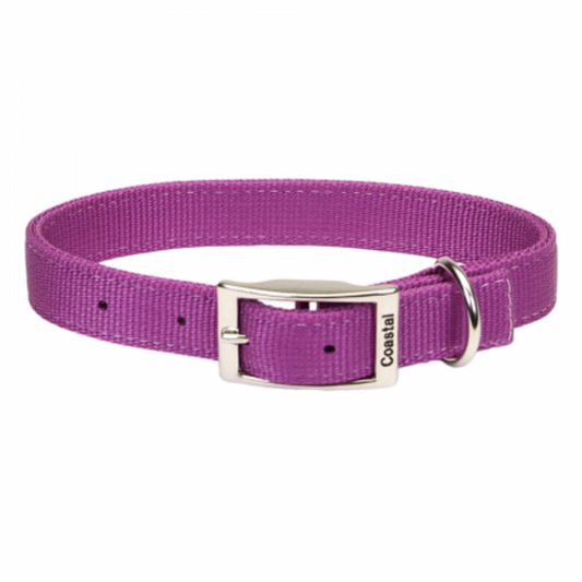 LocalID_35877 *DISC* Coastal - DOUBLE PLY Buckle Nylon Dog Collar - Orchid - 2.5 x 56CM (1x22in)