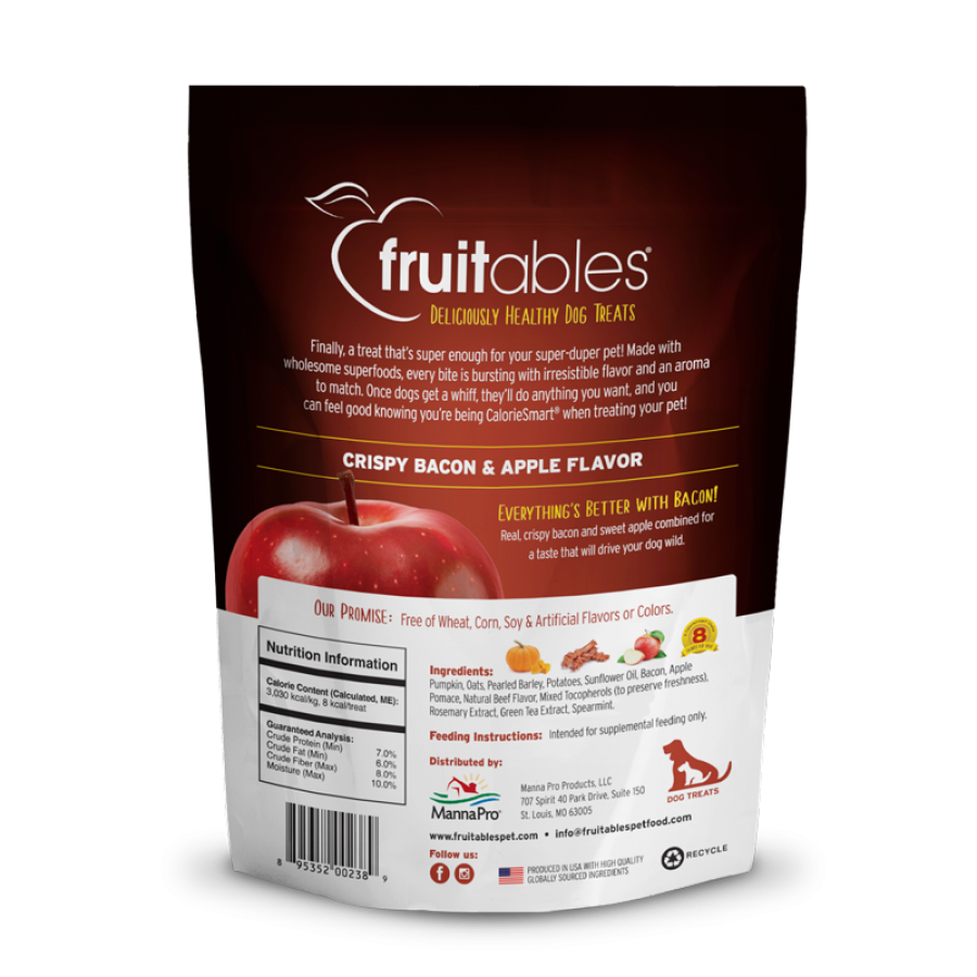 Fruitables - CRISPY BACON and APPLE Crunchy Dog Treats - 198GM (7oz)