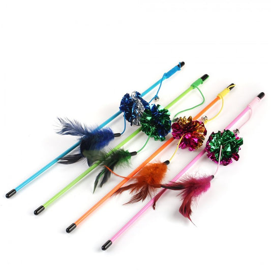 LocalID_71352 WONPET - Teaser - Crinkle Ball & Feather Cat Toy - 46CM (18in)