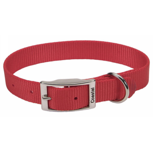 *DISC* Coastal - Standard Nylon Dog Collar - RED - 2.5 x 46CM (1 x 18in)