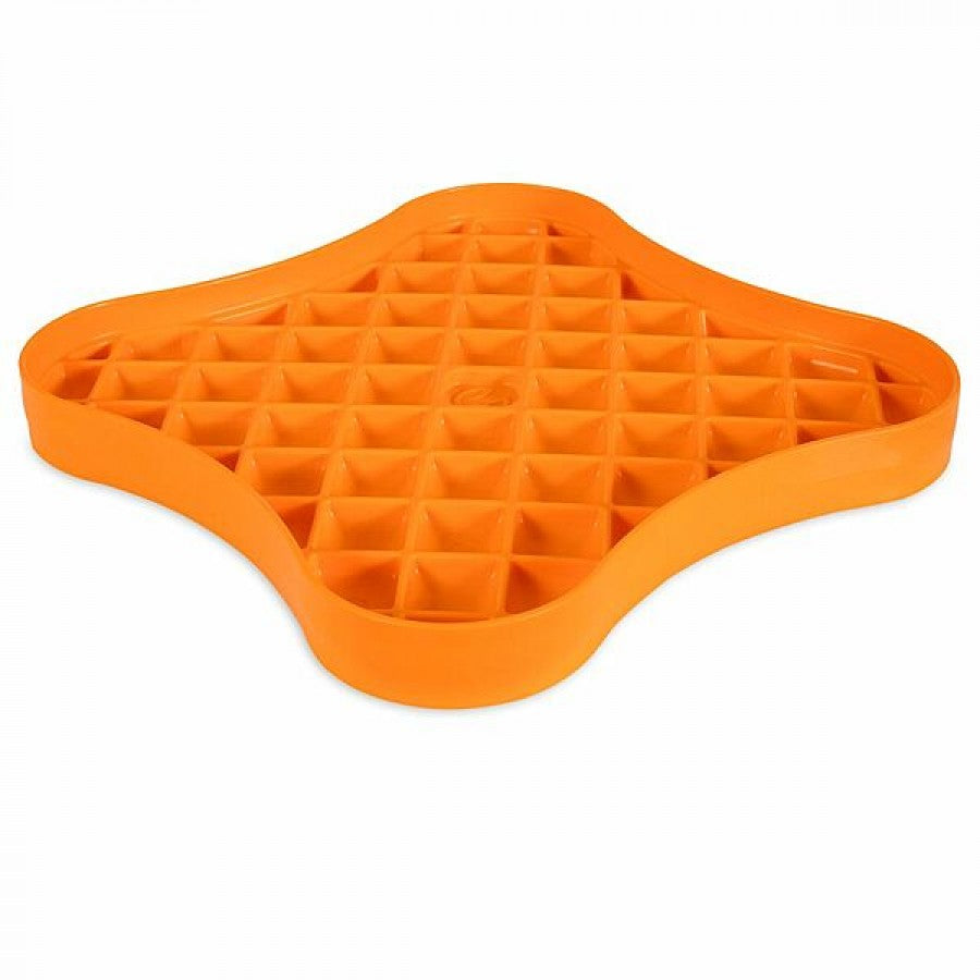 LocalID_66032 Pet Zone - Boredom Busters Indulge Slow Feeder/Lick Mat - ORANGE - LARGE - 30CM (12in)