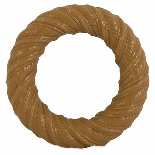 *DISC* Pet Qwerks - PEANUT BUTTER Ring BarkBone Nylon Dog Chew - LARGE - 14CM (5.5in)