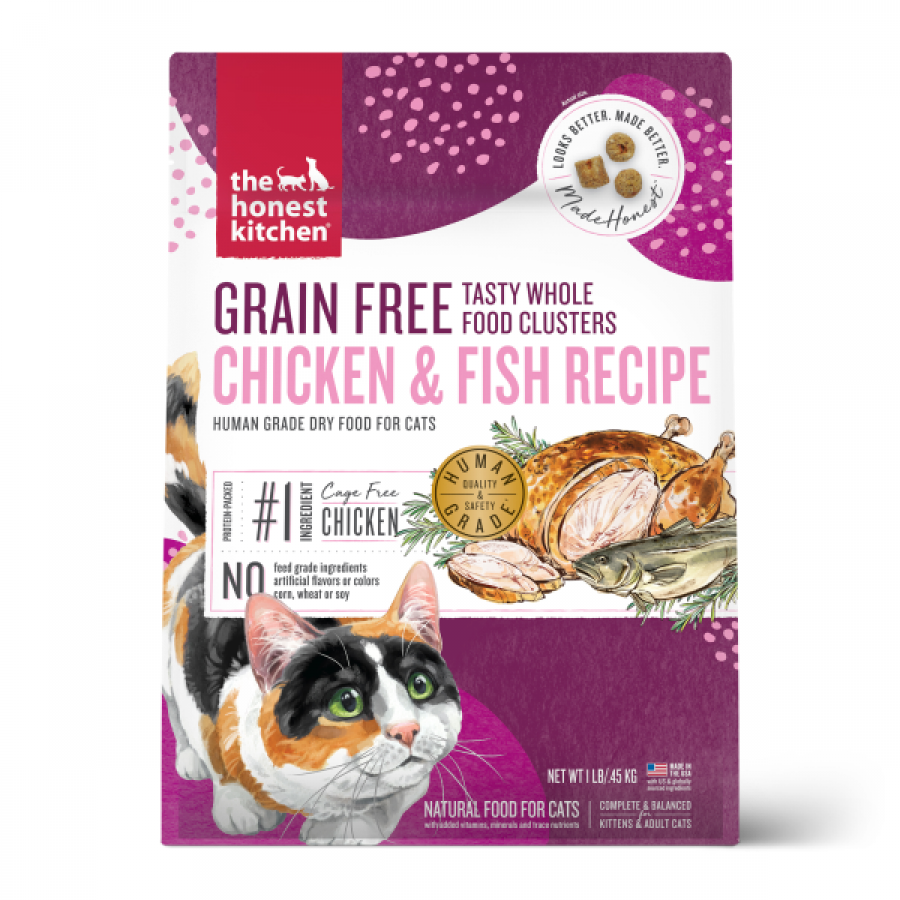 *S.O. - Up to 3 Week Wait* The Honest Kitchen - HK GF Whole Food Clusters CHICKEN and WHITEFISH Cat Food - .45KG (1lb)