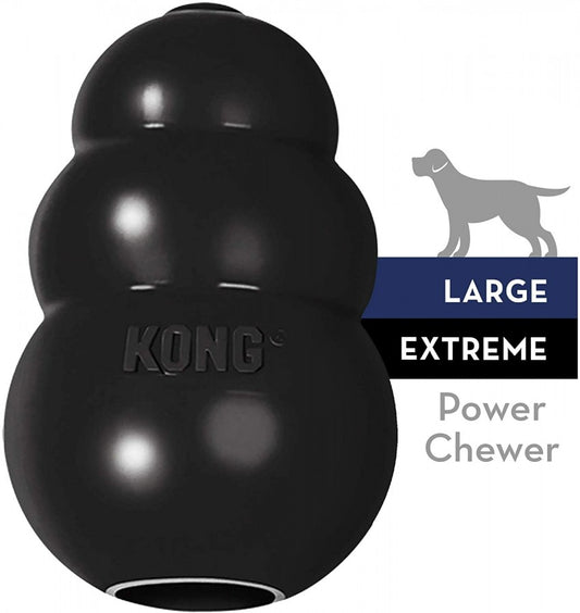 KONG - Extreme BLACK Dog Treat Dispensing Toy - LARGE - 11CM (4.3in)