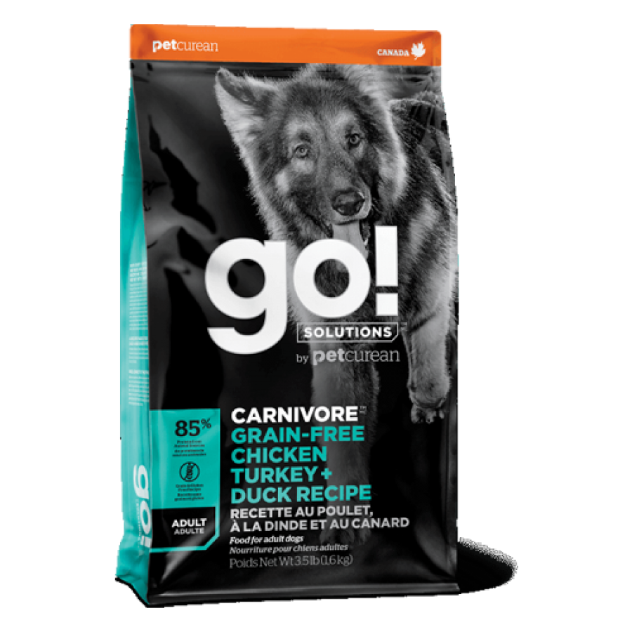 LocalID_50509 Petcurean - GO! Carnivore GF CHICKEN TURKEY DUCK ADULT Dog Food - 1.59KG (3.5lb)