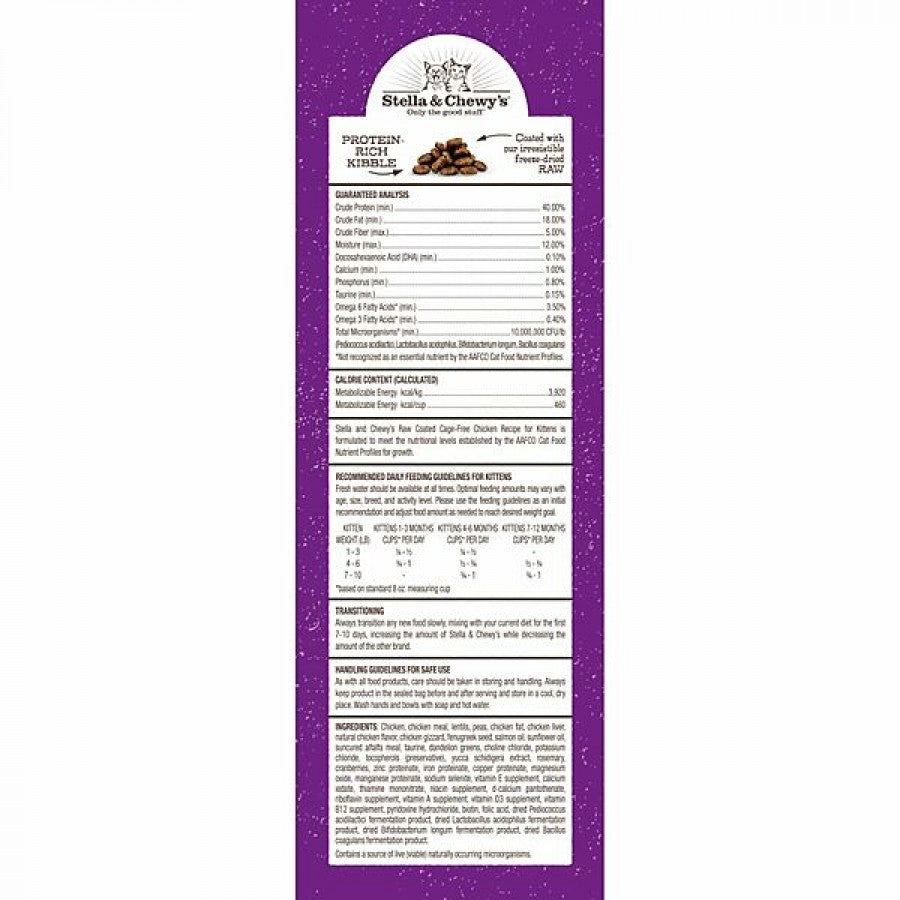 *S.O. - Up to 2 Week Wait* Stella and Chewys - Raw Coated CHICKEN Kitten Food - 1.1KG (2.5lb)