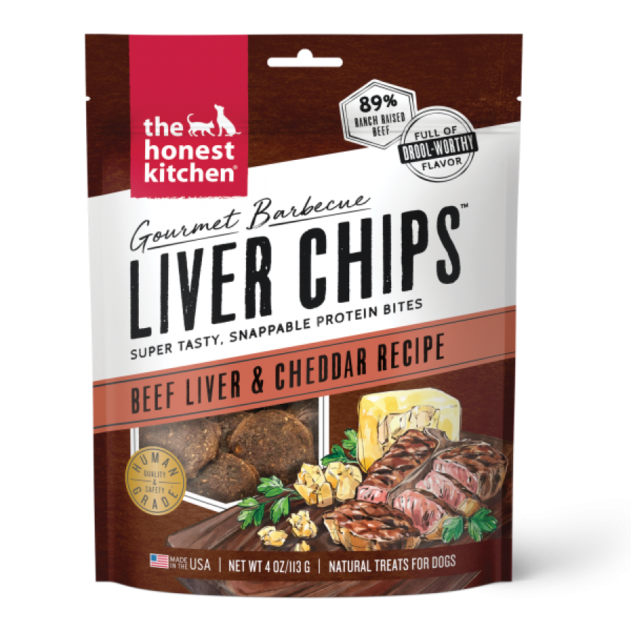 LocalID_68084 The Honest Kitchen - HK Gourmet BBQ Liver Chips BEEF LIVER and CHEDDAR Dog Treat - 113GM (4oz)