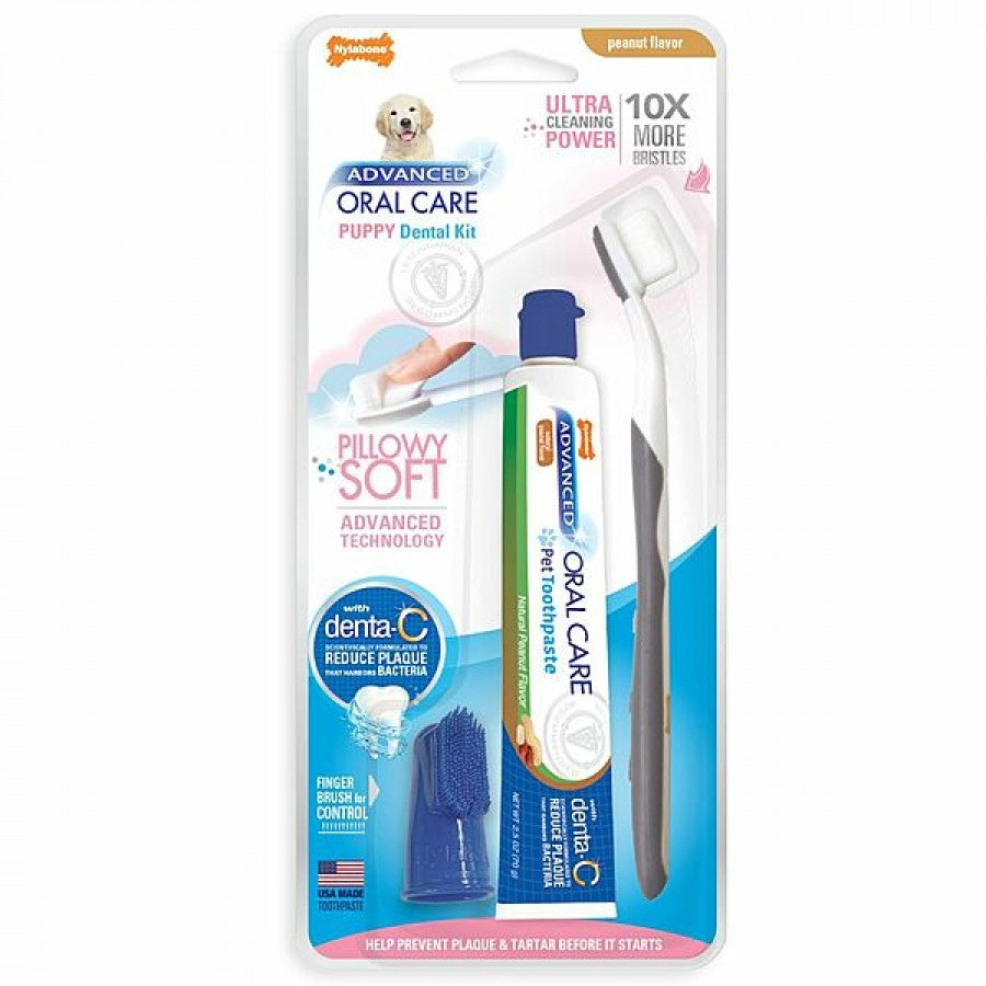 Nylabone - Advanced Oral Care - Soft Bristle Dental Kit - PUPPY - 70GM (2.5oz)