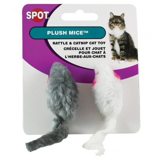 *S.O. - Up to 2 Week Wait* Spot - Ethical Pet - Mice Rattle & Catnip Cat Toy - 12CM (4.8in) - 2PK