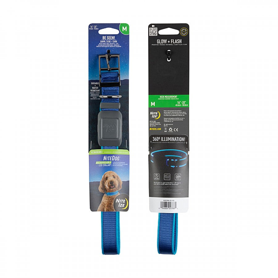 LocalID_66549 Nite Ize - NiteDog Rechargeable LED Collar - BLUE - MEDIUM