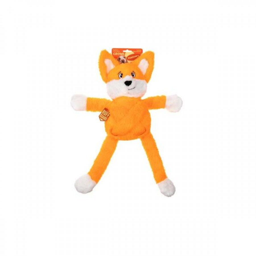 Growl - Pulldozers Fox Dog Toy - ORANGE - 29CM (21.3in)