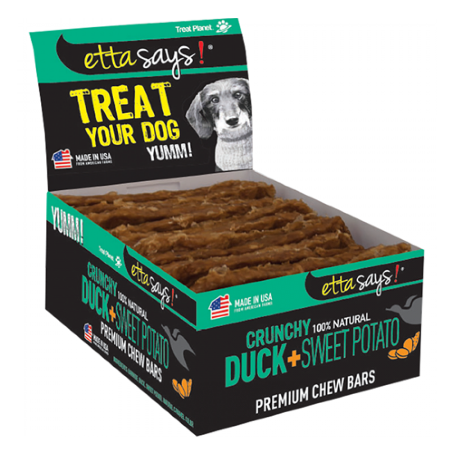 Treat Planet - Etta Says - Chew Bars DUCK AND SWEET POTATO Dog Chew - 11.4CM (4.5in) (BULK)