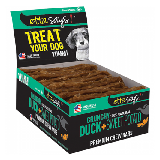 Treat Planet - Etta Says - Chew Bars DUCK AND SWEET POTATO Dog Chew - 11.4CM (4.5in) (BULK)