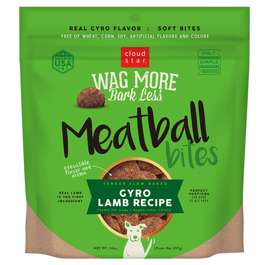 Cloud Star - Wag More Bark Less GF Meatballs LAMB Dog Treat - 397GM (14oz)