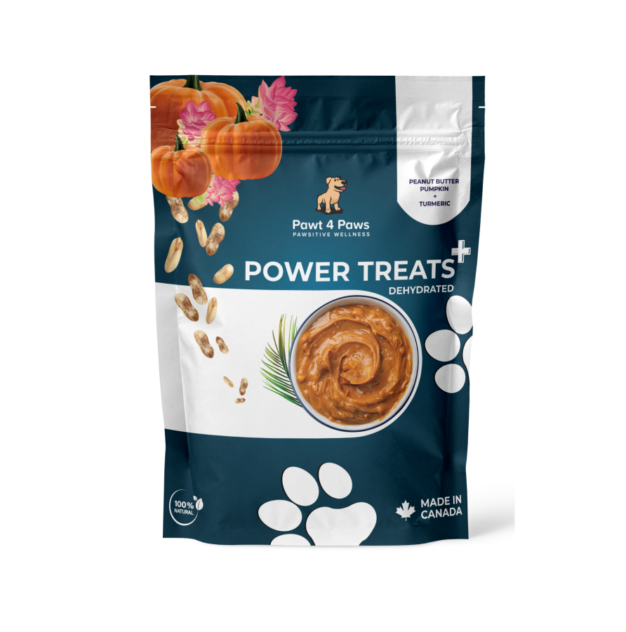 LocalID_67617 Pawt 4 Paws - CBD Dehydrated Power Dog Treats: PUMPKIN, PEANUT BUTTER and TURMERIC - 10MG Per Treat - 30PK