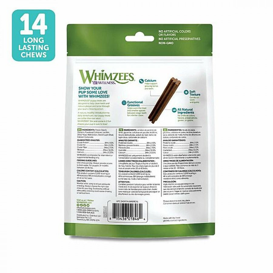 Whimzees - PUPPY STIX Dental Chew - M-L - 13CM (5in) - 14PK